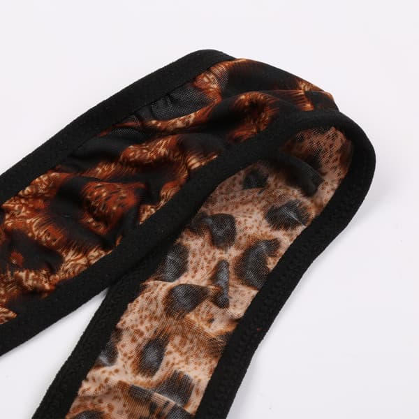 Jockstrap for men, ensfarget leopardbrytedrakt, thong-body Leopard One Size