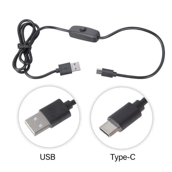 Uppgraderingar USB C Laddningskabel USB till Typ C Kabel med Strömbrytare för Raspberry 4B 2m