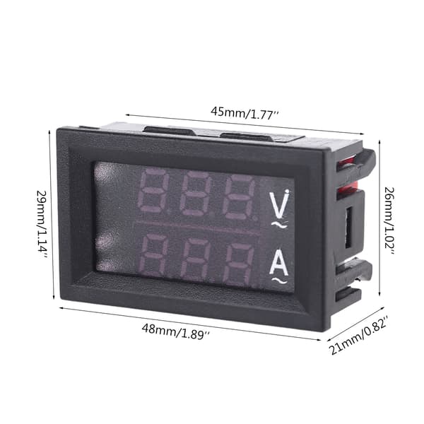 AC 60-500V Volt Måler Strøm Display Måler 10/50/100A Voltmeter Ammeter Multifunktion Digital Display Volt Måler -10~65℃ 100A