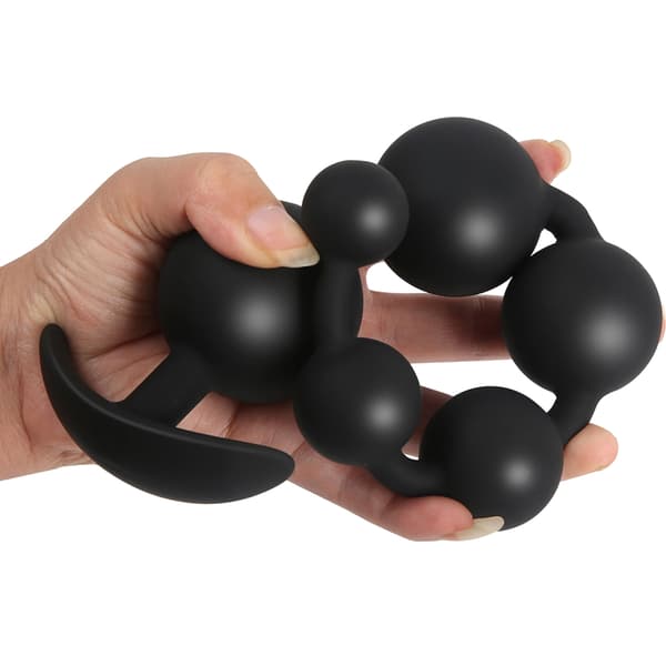 Silikon Anals Perle Rumpeplugg Anals Trener Anals Leker med T-bar for Menn Kvinner Par null - Five beads