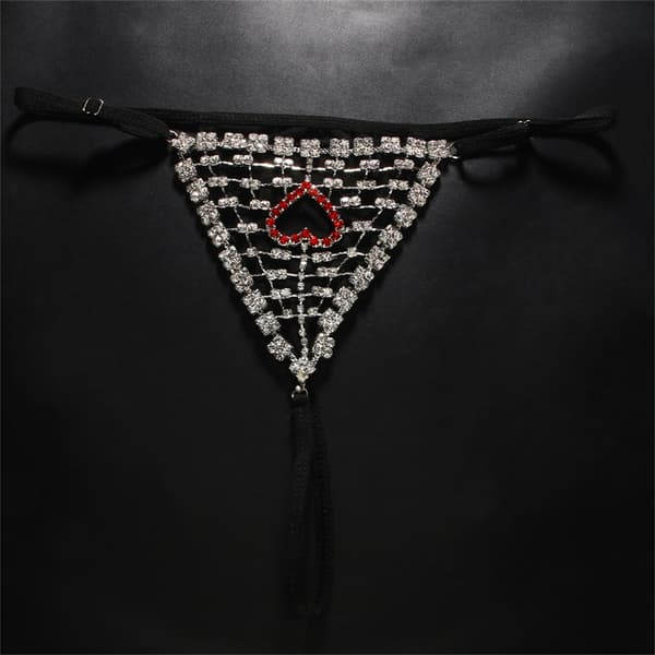 Naisten kimaltelevat strassit stringit alushousut matalavyötäröiset G-string-alushousut