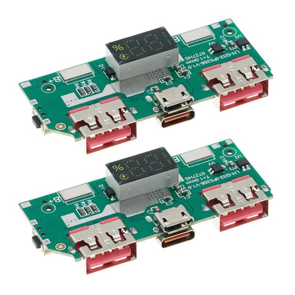 2st IP5356 5V 3A Litiumbatteri Snabbladdningsmodul Digital Display