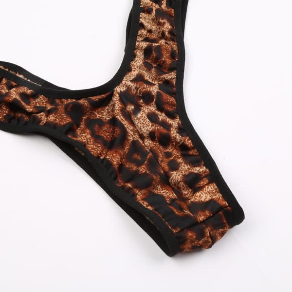 Jockstrap for men, ensfarget leopardbrytedrakt, thong-body Leopard One Size