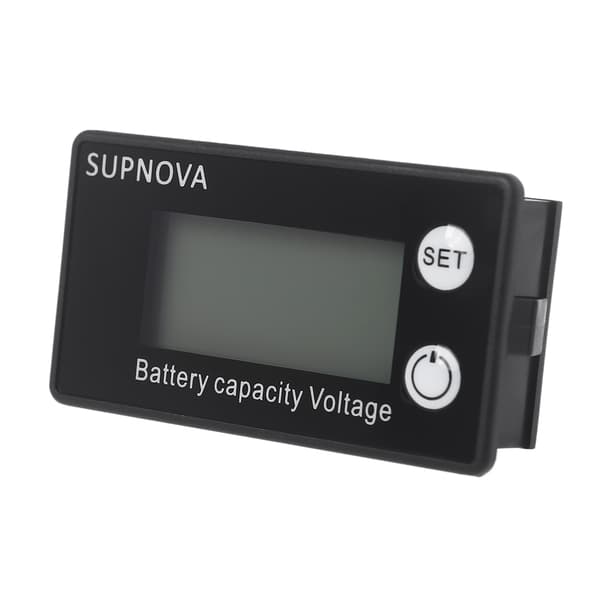 Voltmeter Spændingsmåler 12V 24V 48V Batterikapacitetsindikator Tester DC 7-6 Blue