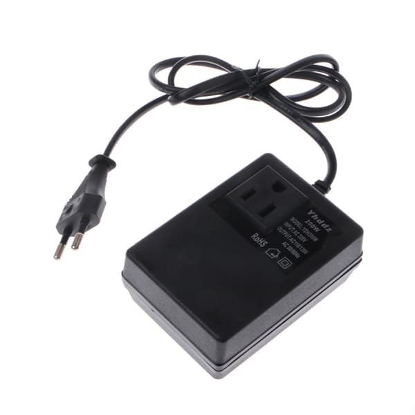 200W AC 220V til 110V Nedtransformator Konverter Reise Strøm EU Plugg Adapter
