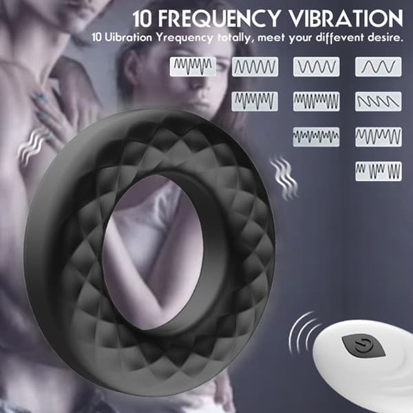 Vibrerende penisringer oppladbare penisringer vibrator med 10 vibrasjonsmoduser null - Donut