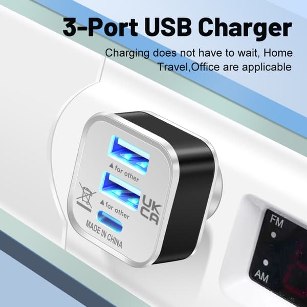 3-ports USB-splitterforlænger computertilbehør 1 han til 3 porte flere Silver