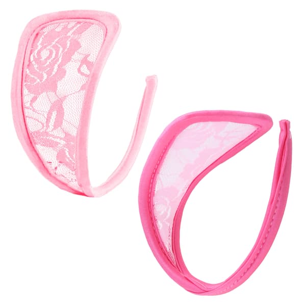 Blomsterblonde C-string truse for kvinner Usynlig Sexy Undertøy Solid Hul Thong Pink