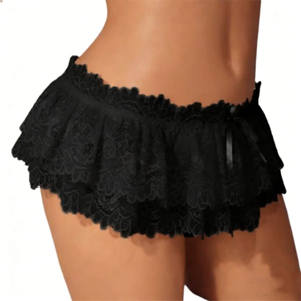 Herr spetsbriefs grå stringtrosa öppen rumpa låg G-string underkläder trosor present Black M