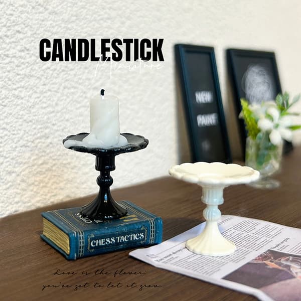 Miniatyr dukkehus Kakefat Lysestake Legeringsstruktur Barn Rollespill Tilbehør Black