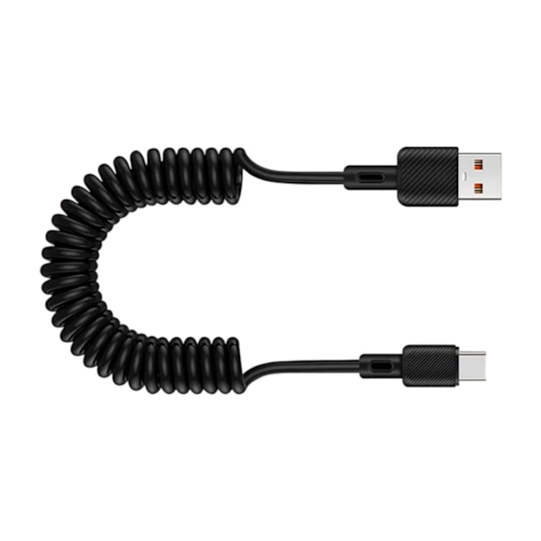USB A til Type C Laderkabel USB til Type C Spiralkabel 66W Strøm