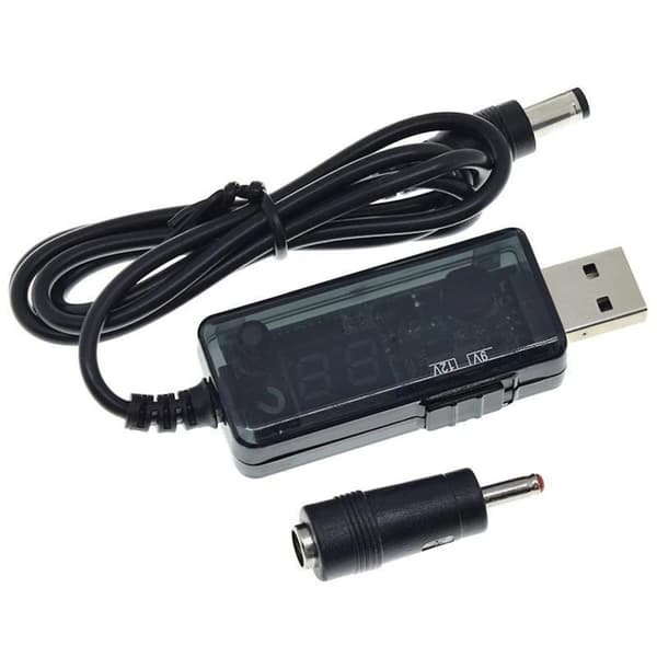 USB til DC5.5x2.1mm strømforsterkerkabel transformerer 5V til 9V/12V for elektronikk
