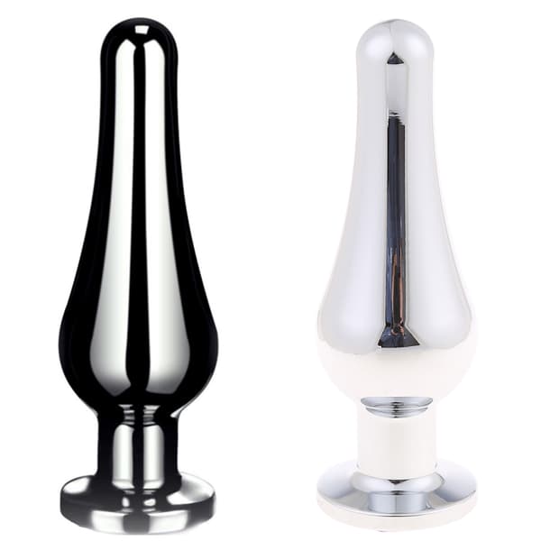 Buttplug i rustfrit stål sexlegetøj til voksne numse-stimulation til kvinder, mænd og par Silver Medium