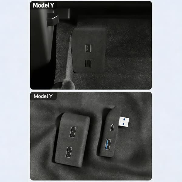 USB Shunt Hub Flocking Adapter Biltillbehör för Förbättrad Anslutning null - Refreshed version
