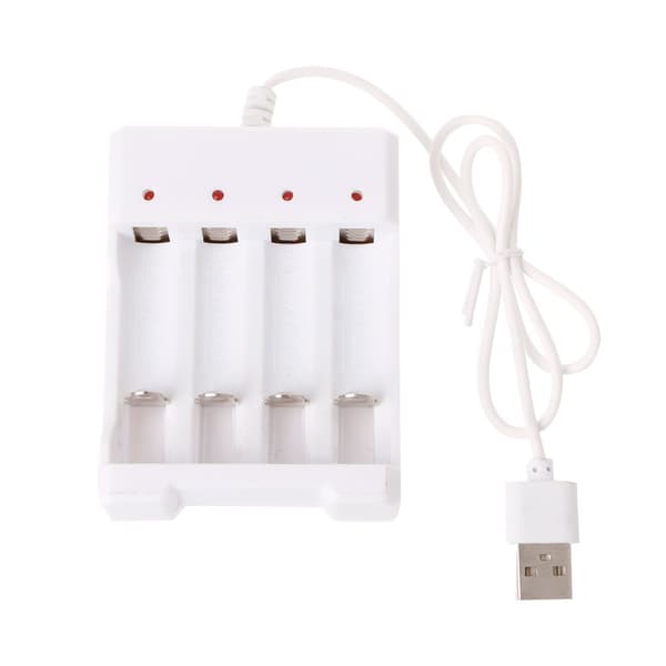 4 uafhængige slots til smart USB-batterioplader AA AAA batteristationsbase