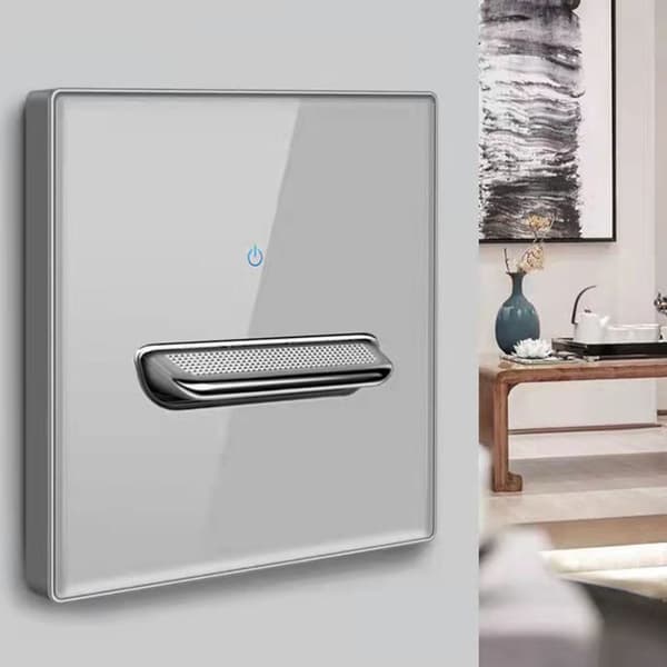Vægmonterede vippekontakter i glas og PC med nulstillingsfunktion, LED-belyst panel, enkel installation til moderne interiør null - Double control once