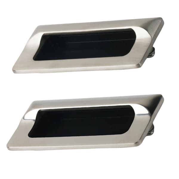 Stål skjulte greb skuffegreb usynlige til skabe og kommoder null - Brushed stainless st