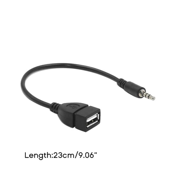 Adapterkabel AUX Datakabel 3,5 mm hanstik USB hun til AUX