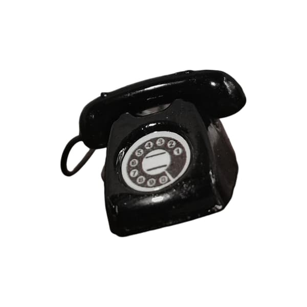 Livagtig legering miniature fastnettelefonmodel til 1/12 dukkehus tilbehør null - B