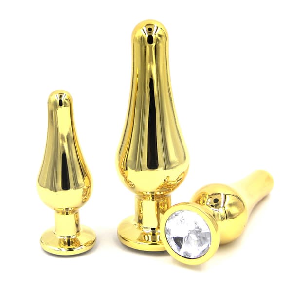 Buttplug i rustfrit stål sexlegetøj til voksne numse-stimulation til kvinder, mænd og par Silver Medium