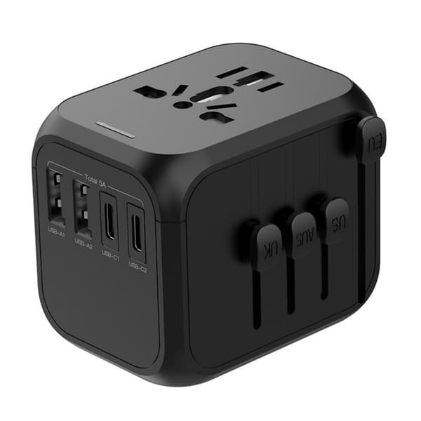Universal International Strøm Rejsestikadapter med 2x USB og 2x USB C