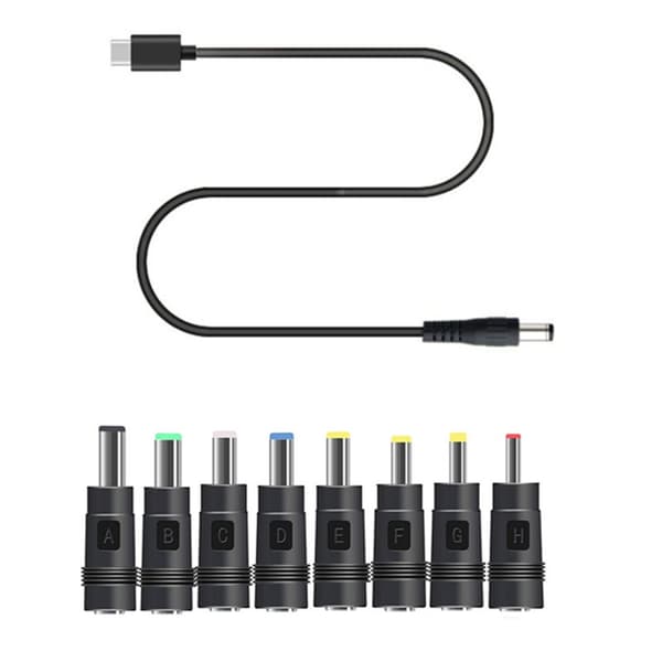 TypeC-PD-12V DC-adapterit latauskaapelin virtajohdon pistokeliitinsovitin