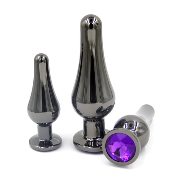 Buttplug i rustfrit stål sexlegetøj til voksne numse-stimulation til kvinder, mænd og par Silver Medium