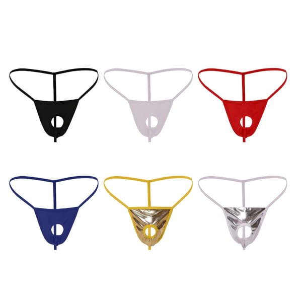 Herrstringtrosa G-string T-back underkläder, öppna underkläder erotiska underkläder present White
