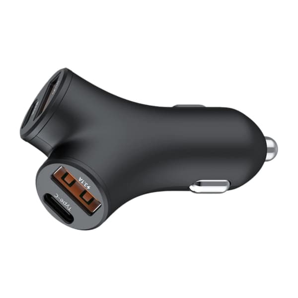 Nopeasti lataava autolaite kaksi USB Type C 5A 48W puhelimille, tableteille ja laitteille
