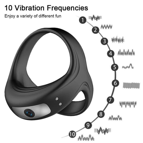 Vibrerande kukringar 10 vibrationsmönster Manlig vibrator Vibrerande penisringar null - 2