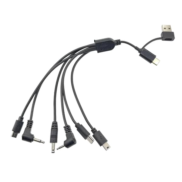 Multifunktionsopladerkabel med Type C, Tiny USB, Mini USB-stik, opladerledning til effektiv 5V-opladning af elektronik
