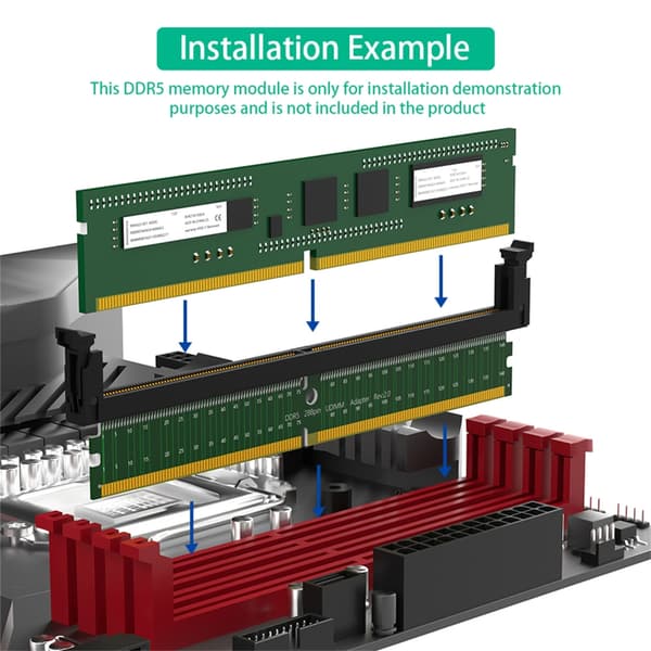 DDR5 UDIMM-adapter til bærbare computere DDR5-hukommelsestester 288-bens adapter til stationær pc