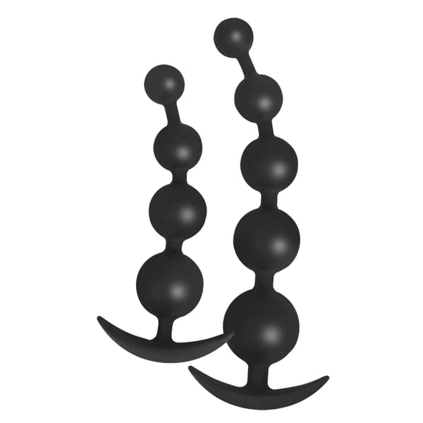 Silikone Anals Perle Butt Plug Anals Træner Anals Legetøj med T-bar til Mænd Kvinder Par null - Five beads
