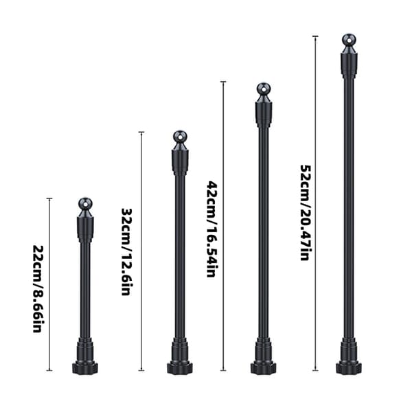 Fleksibel 360 roterende biltelefonholderadaptere 17 mm kulehode for dashbordbruk 22cm