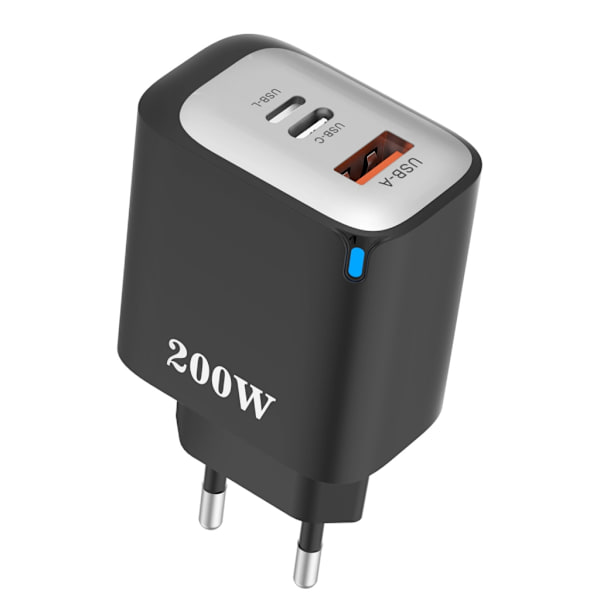 Resevänlig 200W USB C USB A USB L Snabbladdare Adapter med Smart Strömanpassning