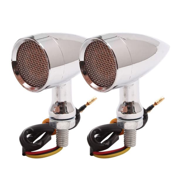 Motorcykelblinklys Forbedret Synlighed Bred 12V 3W Indikatorlys Blinklys Universal til de fleste modeller Silver