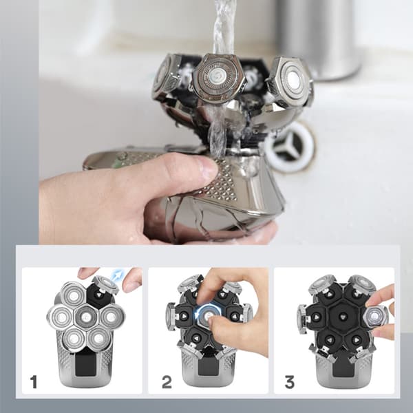 Barberhode erstatning 6/7 for hodeblad for vanntett multifunksjonell barbering 7 head