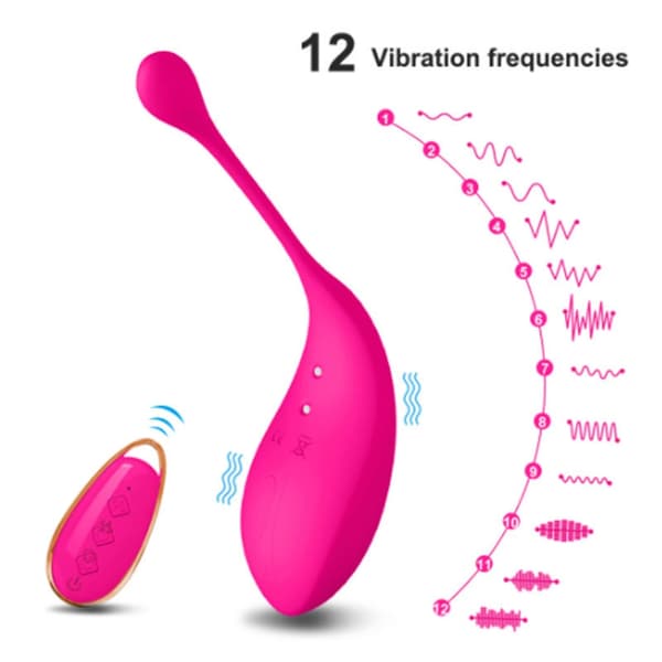 Bærbare trådløse vibrerende egg 12 moduser Diskret og spennende Passer for par og romlek Rose red