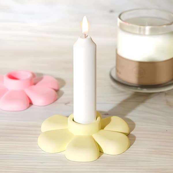 Førsteklasses silikon blomsterlysestakeform solid lysestake for DIY-håndverk hjemmedekorasjon og gaveprosjekter