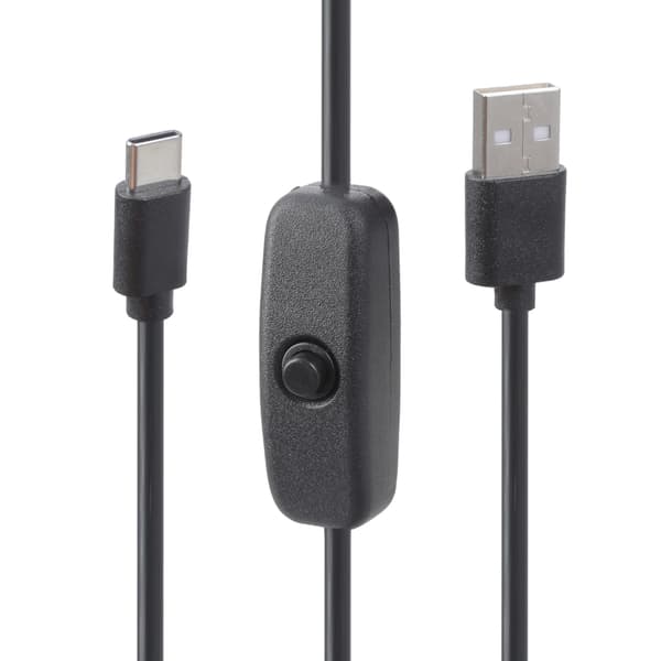 Uppgraderingar USB C Laddningskabel USB till Typ C Kabel med Strömbrytare för Raspberry 4B 2m