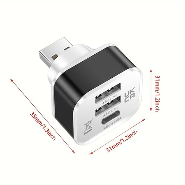 3-ports USB-splitterforlænger computertilbehør 1 han til 3 porte flere Silver