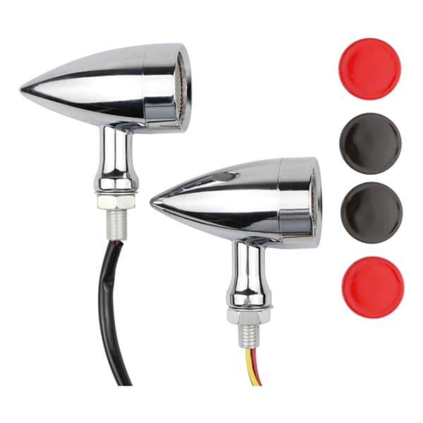 Motorcykelblinklys Forbedret Synlighed Bred 12V 3W Indikatorlys Blinklys Universal til de fleste modeller Silver