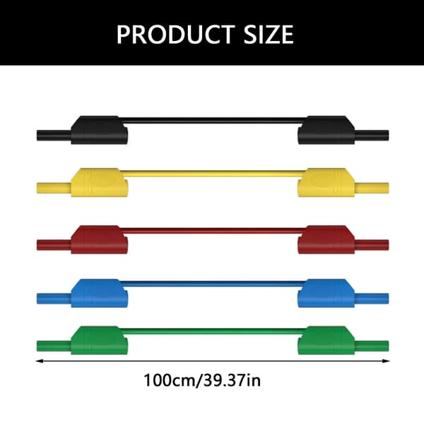 Professionelle bananstik-kabler 1 meter ledning Høj elektrisk testledning til multimeter