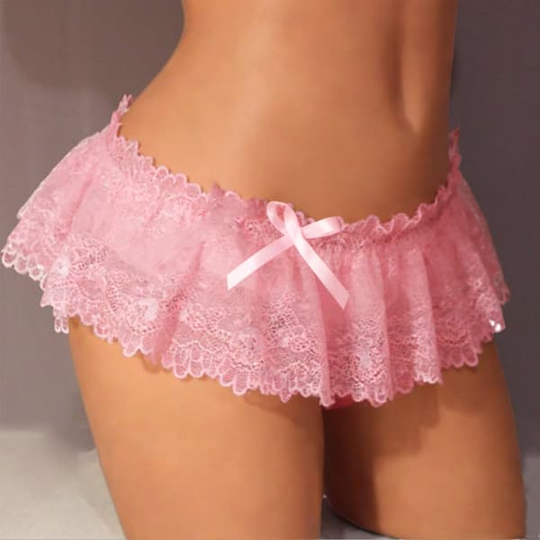 Herr spetsbriefs grå stringtrosa öppen rumpa låg G-string underkläder trosor present Black M