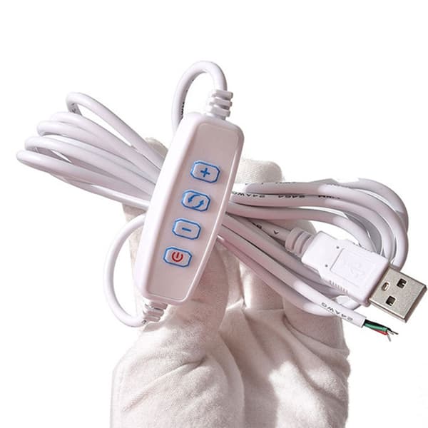 DC5V USB LED lysdæmper forlængerkabel dæmpningskontroller til LED pære lampe Black