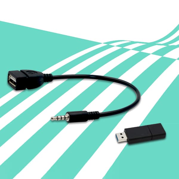 Adapterkabel AUX Datakabel 3,5 mm hanstik USB hun til AUX