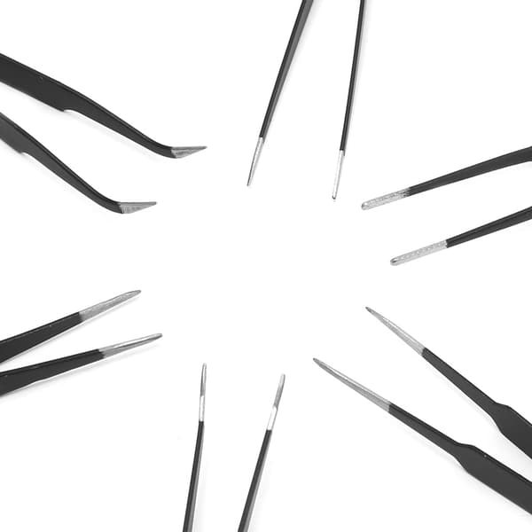 Multifunktionel pincet med buet spids, takket spids, rustfrit stål til billeder Blue 15