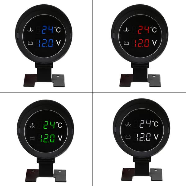 Universell lastebil LED voltmeter vanntemperaturmåler sensor Red letter 14mm sensor head