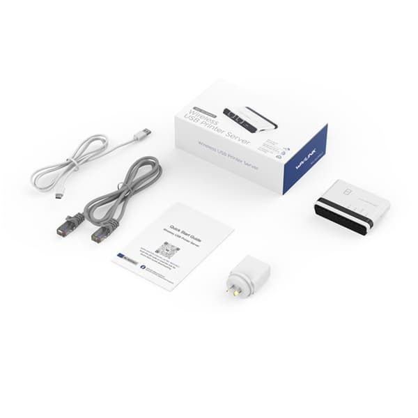 Utskriftsserver 10/100 Mbps Snabb Trådlös USB2.0 Skrivarserveradaptrar Nätverksutskriftsserver USB2.0 Skrivarserver EU Plug