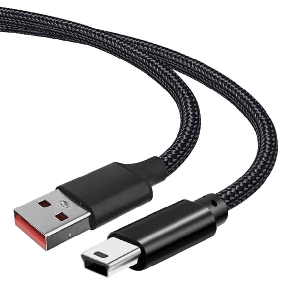 Nylonflätad Mini USB-kabel Laddningskabel för Spelkonsoler & Kartenheter 50cm